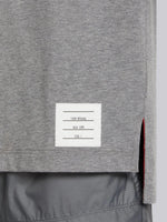 THOM BROWNE FUNMIX PANELLED TEE GREY