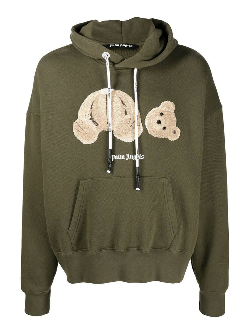 PALM ANGELS KILL THE BEAR HOODIE MILITARY GREEN