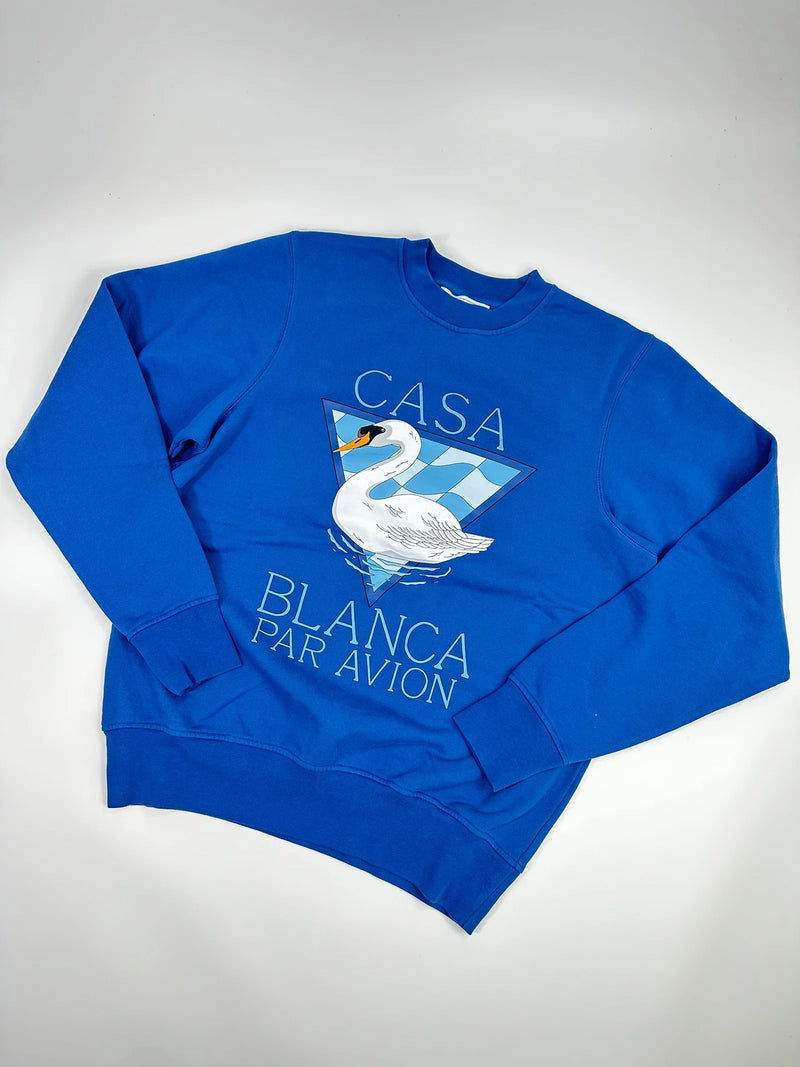 CASABLANCA SWAN SWEATSHIRT BLUE