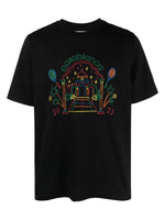 CASABLANCA RAINBOW TEMPLE TEE BLACK