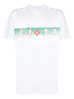 CASABLANCA CASA SPORT STRIPES TEE WHITE