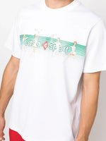 CASABLANCA CASA SPORT STRIPES TEE WHITE