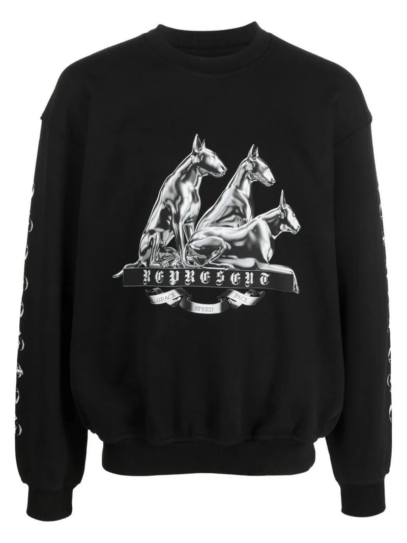 REPRESENT BULLTERRIER SWEATER BLACK