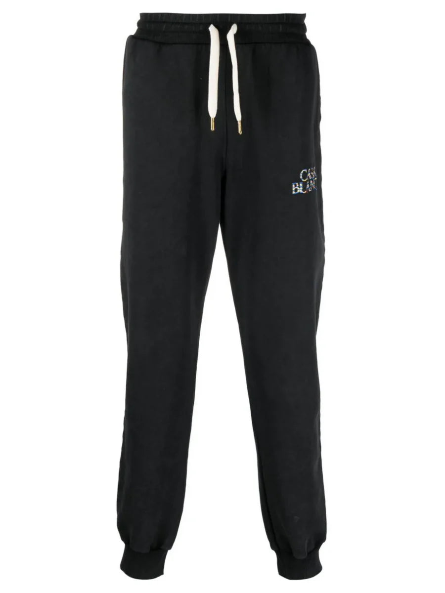 CASABLANCA STACKED LOGO SWEAT PANTS BLACK