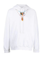 MARCELO BURLON FEATHER HOODIE WHITE