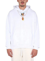 MARCELO BURLON FEATHER HOODIE WHITE