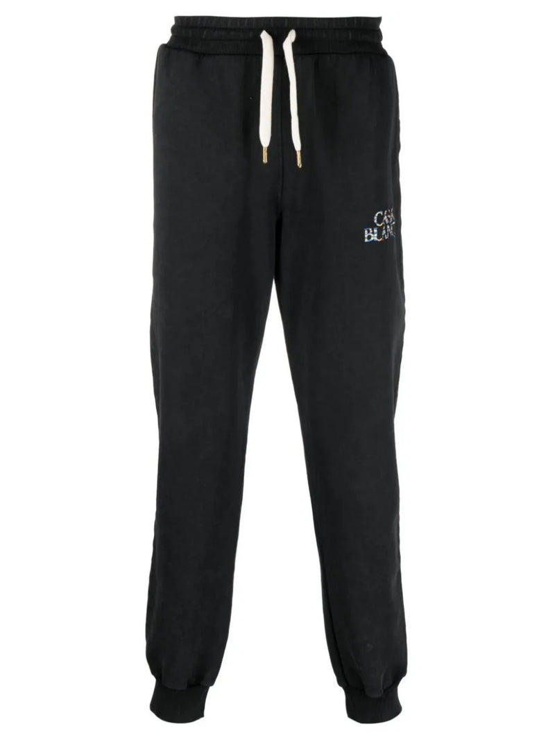 CASABLANCA STACKED LOGO SWEAT PANTS BLACK