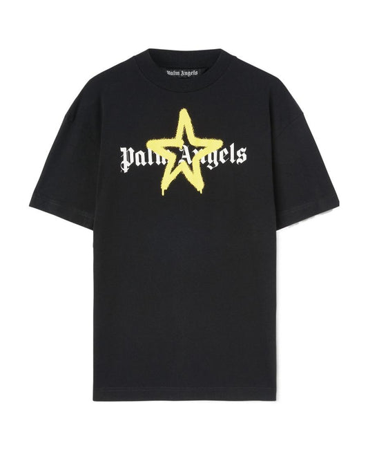 Palm Angels Sprayed Black/Yellow T-Shirt