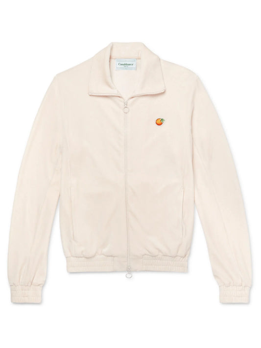 CASABLANCA VELOUR TRACK JACKET BEIGE