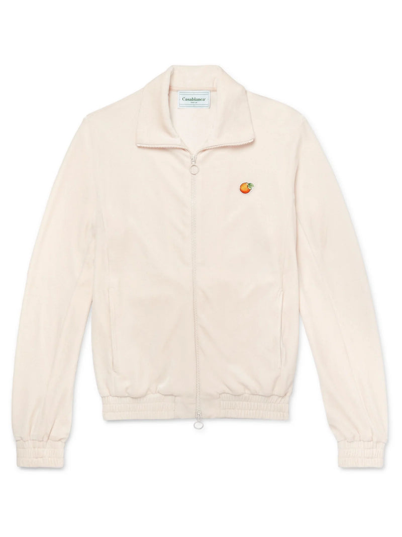 CASABLANCA VELOUR TRACK JACKET BEIGE