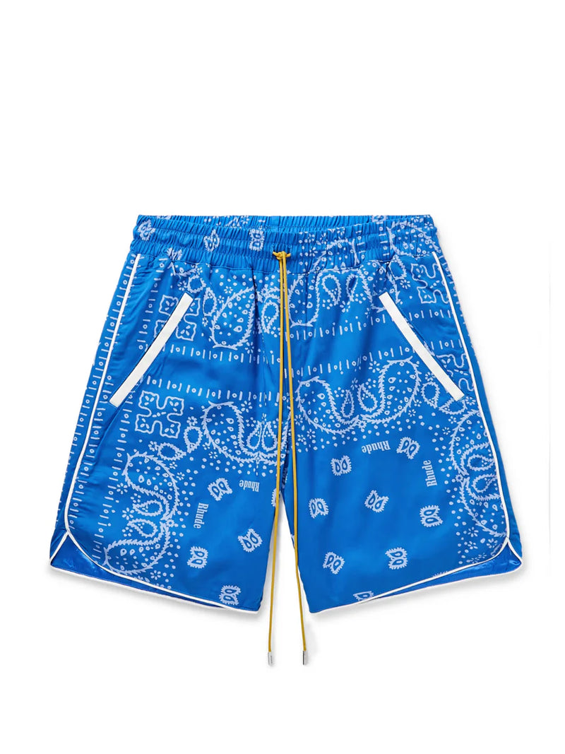 RHUDE BANDANA SHORTS BLUE