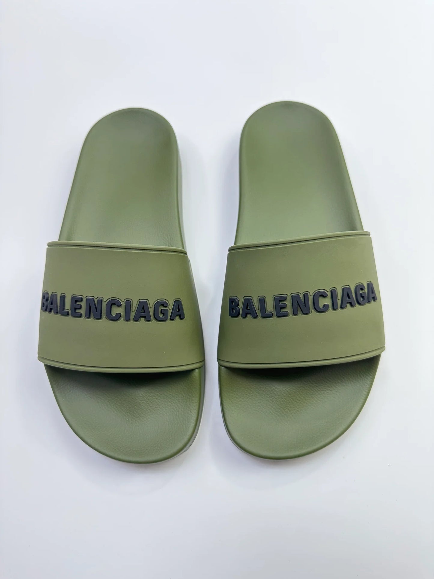 BALENCIAGA POOL SLIDES KHAKI