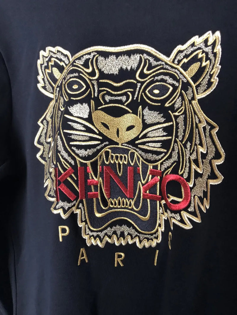 Kenzo Embroidered Black & Gold Tiger Sweatshirt