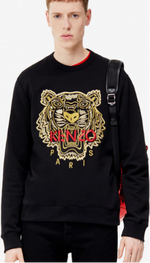 Kenzo Embroidered Black & Gold Tiger Sweatshirt