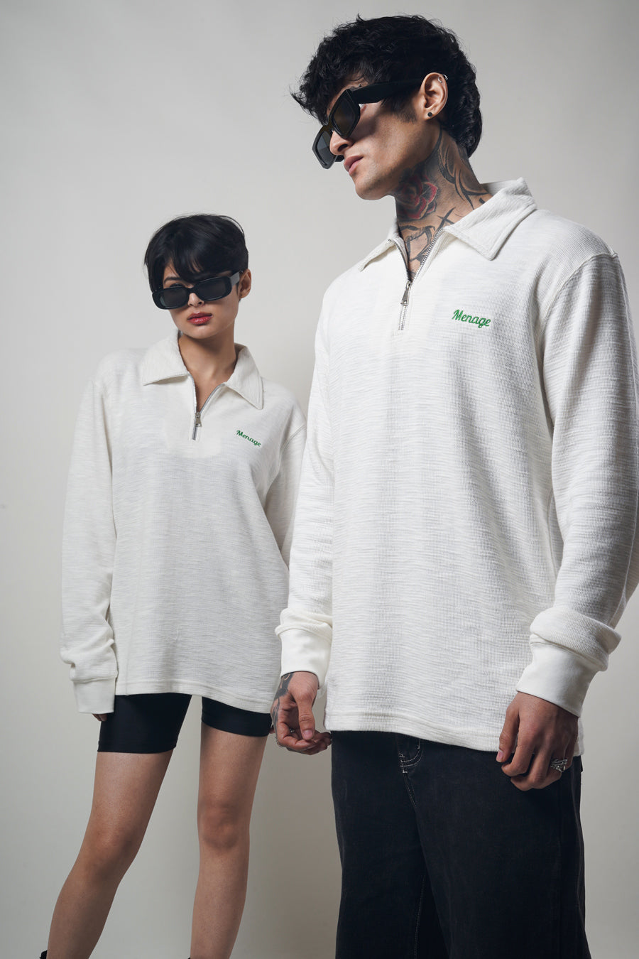 Long Sleeve Polo "WHITE"