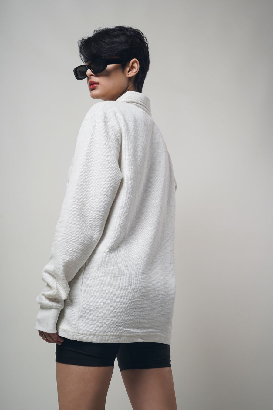 Long Sleeve Polo "WHITE"