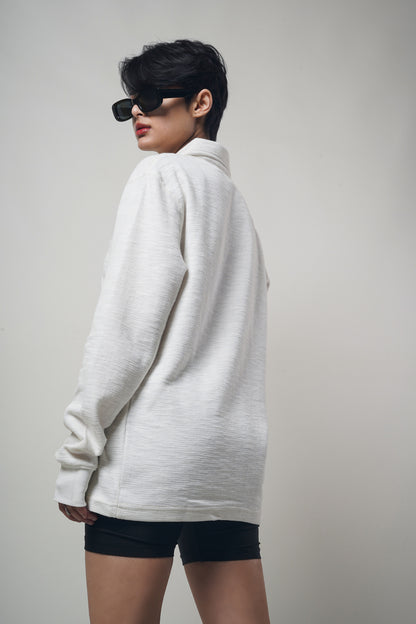 Long Sleeve Polo "WHITE"