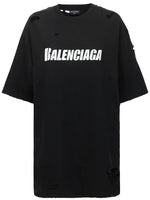 Balenciaga Logo Oversized Distressed Tee