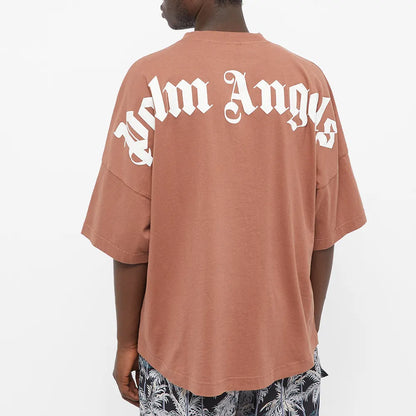 Palm Angels SS22 Mock Neck Tee - Tan Brown