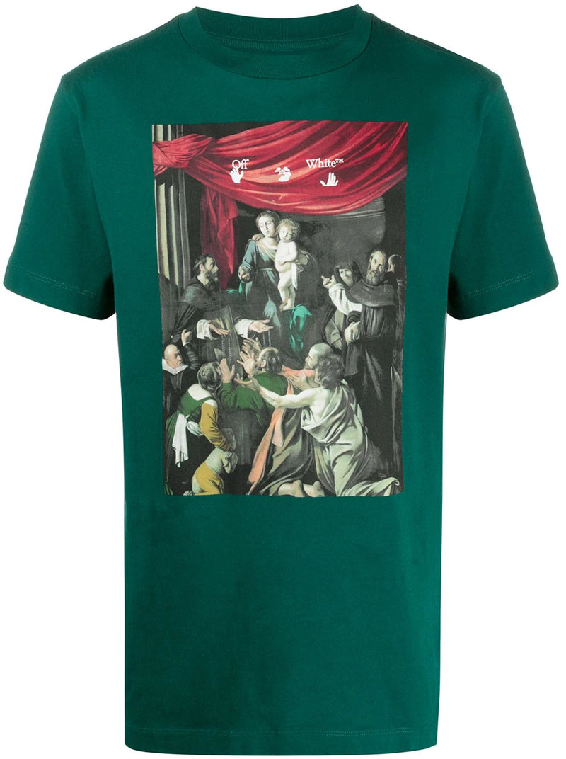 Off White Caravaggio Painting Slim Tee - Green