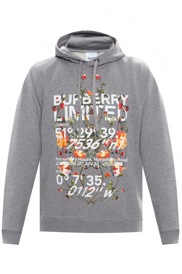 BURBERRY FLORAL MONTAGE PRINT HOODIE