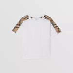 Burberry Vintage Check-Sleeve White Tee