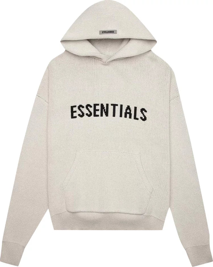 Essentials Knit Pullover Hoodie Oatmeal