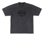 Balenciaga FW22 Property Slogan Washed Tee - Black