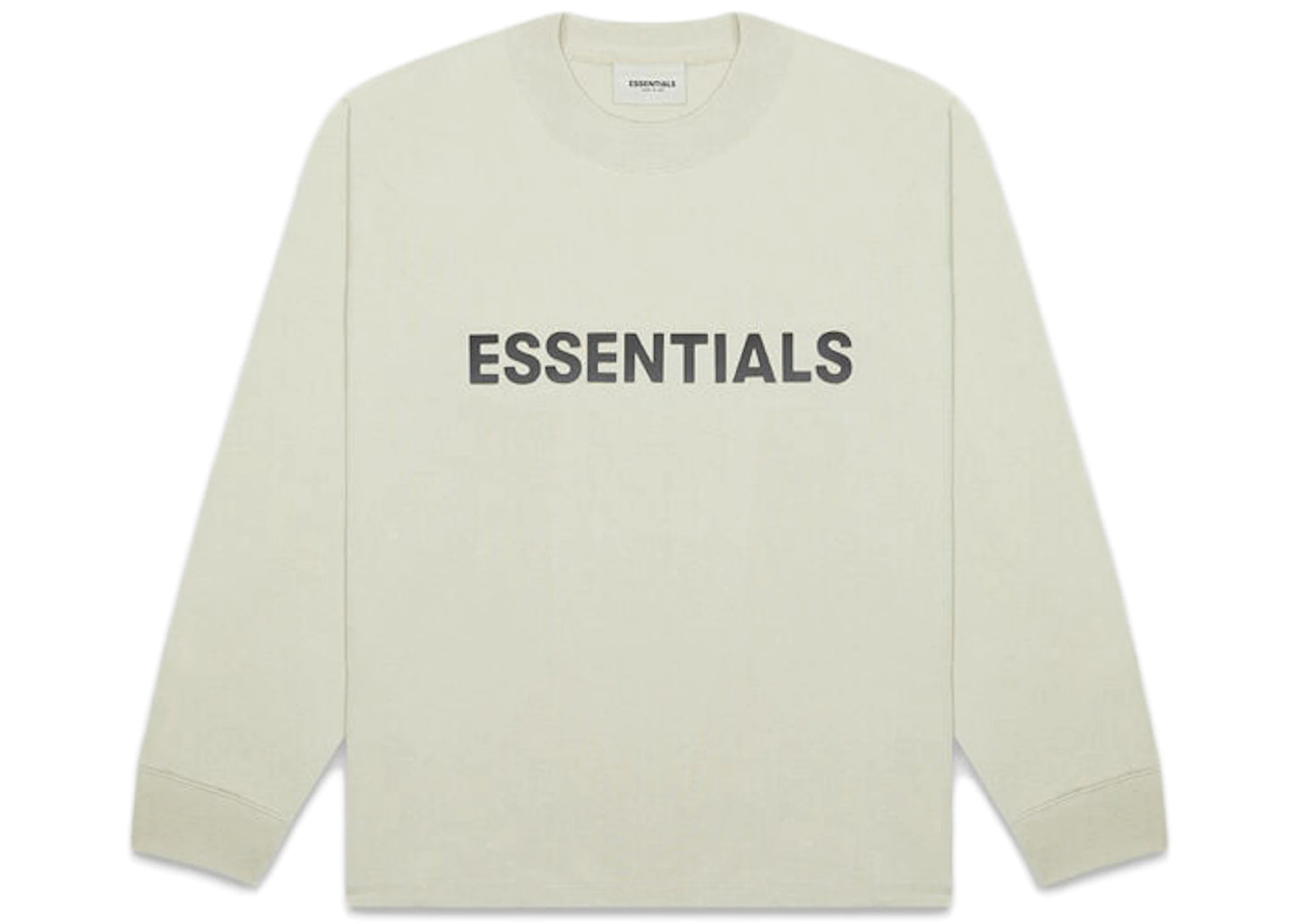 Essentials Boxy Long Sleeve T-Shirt Applique Logo Sage