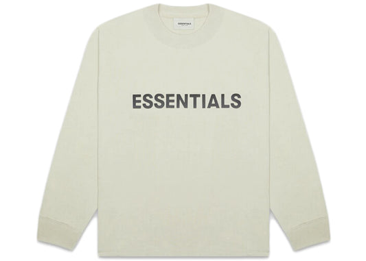 Essentials Boxy Long Sleeve T-Shirt Applique Logo Sage