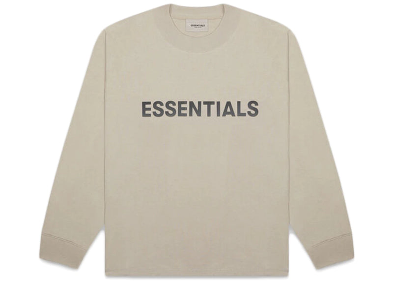 Essentials Boxy Long Sleeve T-Shirt Applique Logo Olive