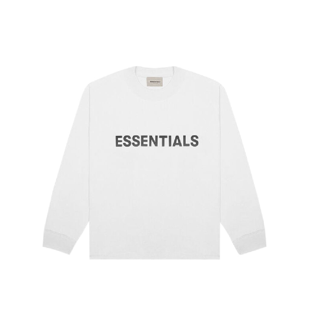 Essentials Reflective Long Sleeve Boxy T-shirt White