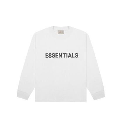 Essentials Reflective Long Sleeve Boxy T-shirt White