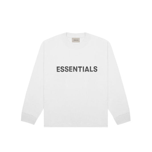 Essentials Reflective Long Sleeve Boxy T-shirt White