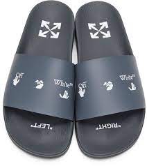 Off White FW21 Grey Logo Slides
