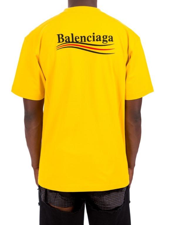 Balenciaga Embroidered Campaign Tee - Yellow