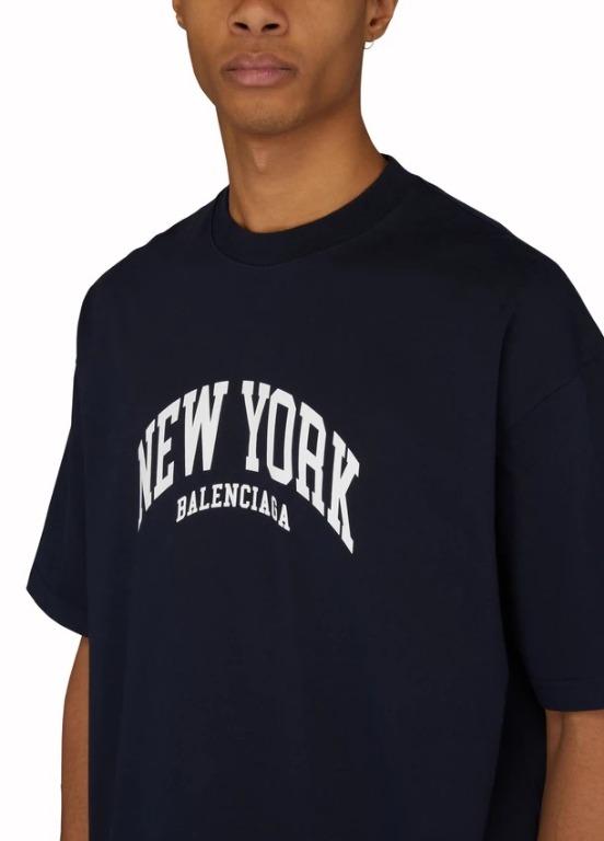 Balenciaga SS22 New York Logo Tee - Navy