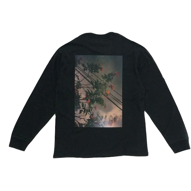 Essentials Floral Long Sleeve Photo T-shirt Black