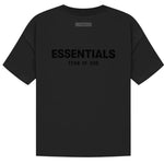 Essentials SS22 Velvet Back Logo Tee Black