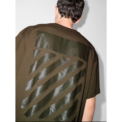 Off White Army Green Diagonal Tee