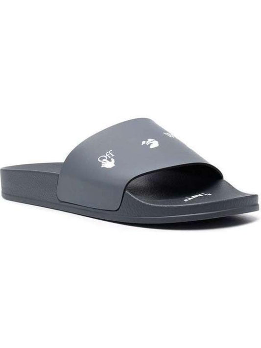 Off White FW21 Grey Logo Slides