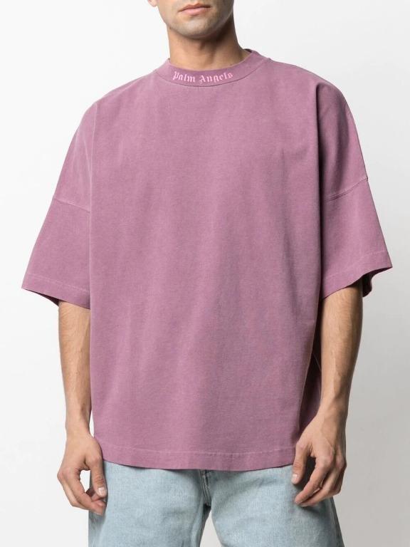 Palm Angels SS21 Logo Mock Neck Tee - Grape